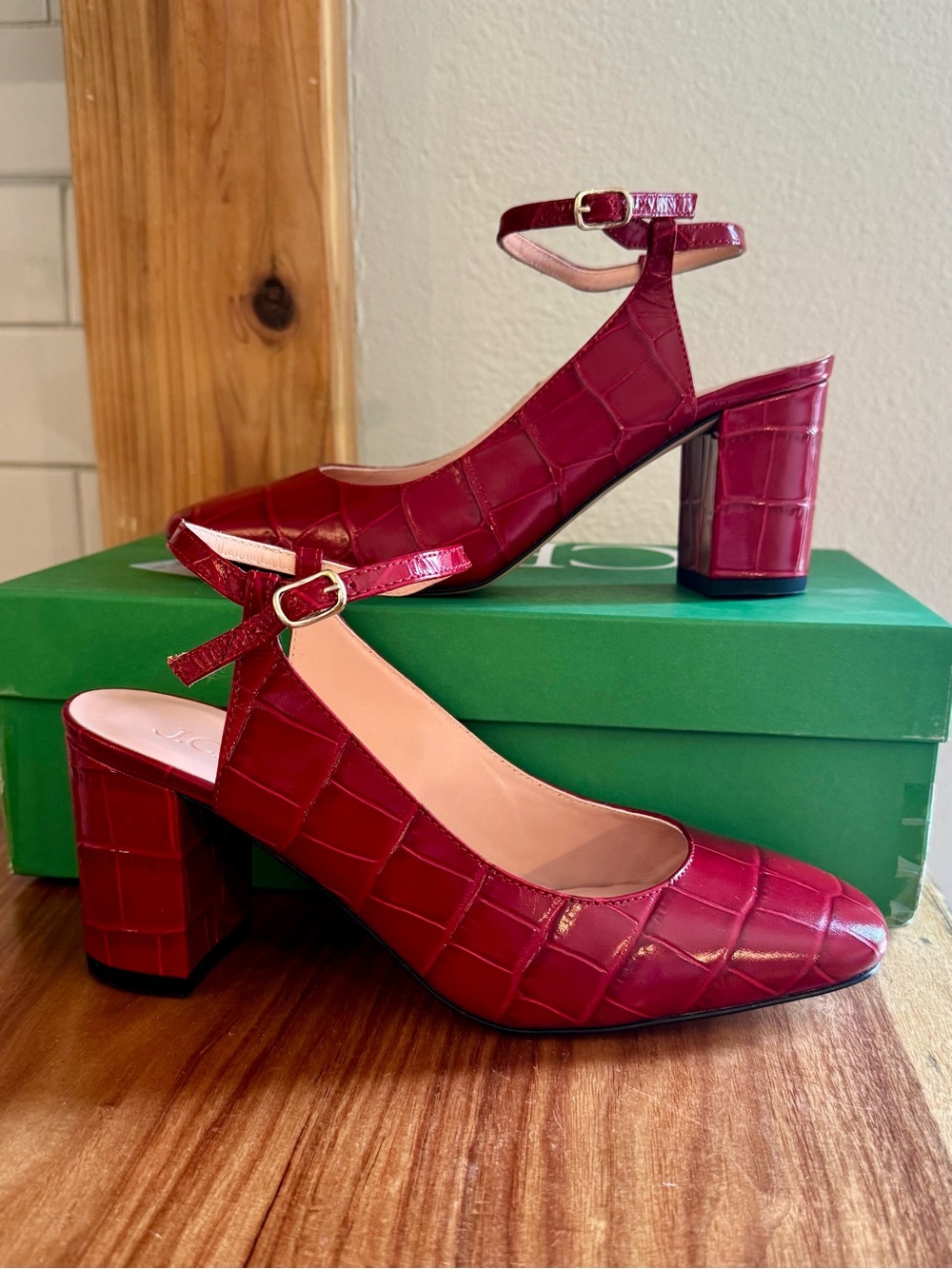 J Crew - Maisie ankle-strap heels - Size 7.5 - Red - NWT - Picture 3 of 7